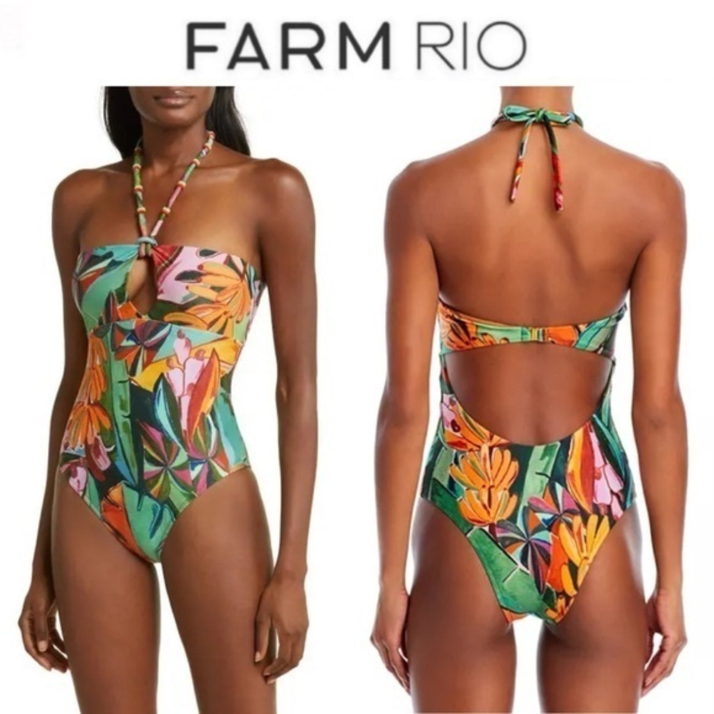 FARM Rio Banana Foliage One Piece sz M 215$ NWT